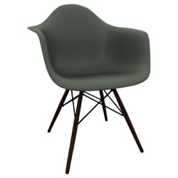 Vitra Eames DAW 43cm Armchair Moss Grey / Dark Maple